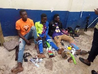 The three suspects were arrested in a swoop organised by the Assin Fosu divisional police command