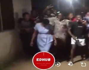 Some KUMACA students attacking the lady