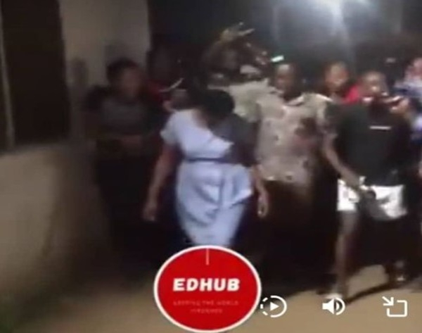 Some KUMACA students attacking the lady