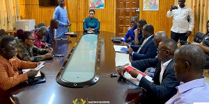 Eastern Regional Minister Rita Awatey in a meeting with officials of the RCC