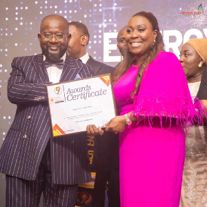 Ghana Gas CEO, Judith Adjobah Blay receiving the award