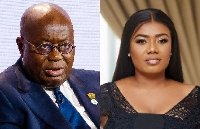 President Akufo-Addo (left) is being chastised by Bridget Otoo (right)n for calling out Mahama