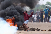 Protesters barricaded roads in Maputo