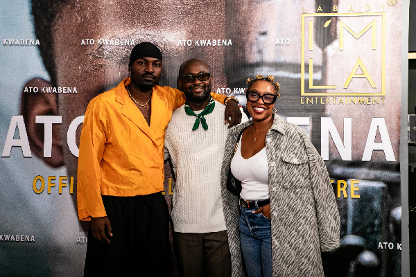 Elorm Condobery [C] with some personalities during the premier