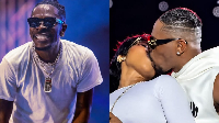 Shatta Wale shared passionate kisses with his 'two wives' at ShattaFest 2026