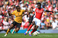 Thomas Partey in action against Wolves