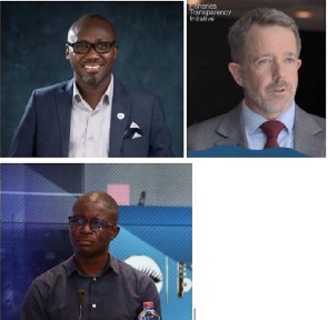 Professor Dennis Aheto (left),  Sven Biermann (middle) and  Nelson Atanga Ayamdoo (right)