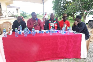 Albert Kojo Pinto, a senior Cadre, and other members at the  press conference