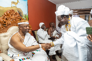 Ga Mantse Nii Tackie (L) and Nakoa Prophet Nazareth Ansah Jamson