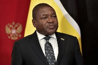 Mozambique's President, Filipe Nyusi attends a signing ceremony