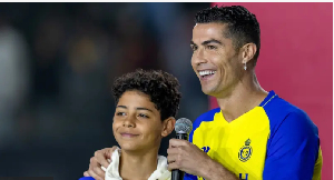 Cristiano Ronaldo and im son dey play for Al-Nassr