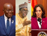 President Akufo-Addo, Speaker Alban Bagbin and US Vice President Kamala Harris (from left to right)