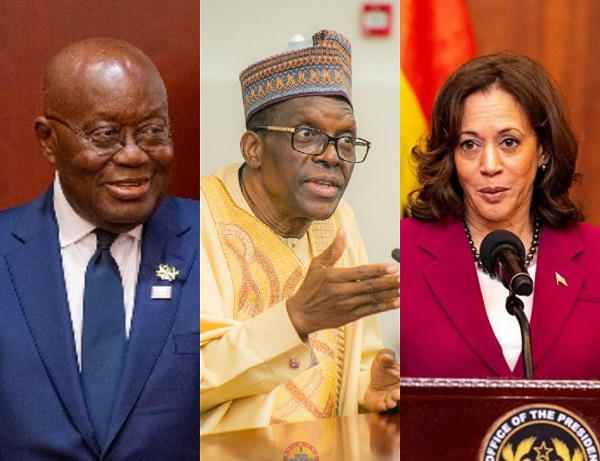 President Akufo-Addo, Speaker Alban Bagbin and US Vice President Kamala Harris (from left to right)