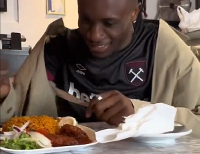 Kudus enjoying Ghana Jollof at West Ham