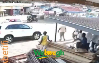 A screenshot of the tricycle parked by the road after the incident