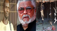 Ayigbe man (L) says late ex-President Rawlings (M) intervened to start a vocational school at shrine