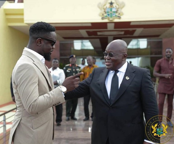 Sarkodie with President Akufo-Addo