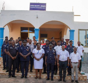 Officials of the Police Service and Ghana Post after the training