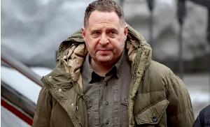 President Volodymyr Zelensky's former chief of staff, Andriy Yermak, is pictured in Kyiv, Ukraine