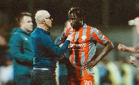 Felix Afena-Gyan with his coach