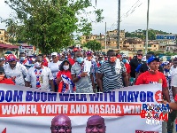 Supporters of the New Patriotic Party at the health walk