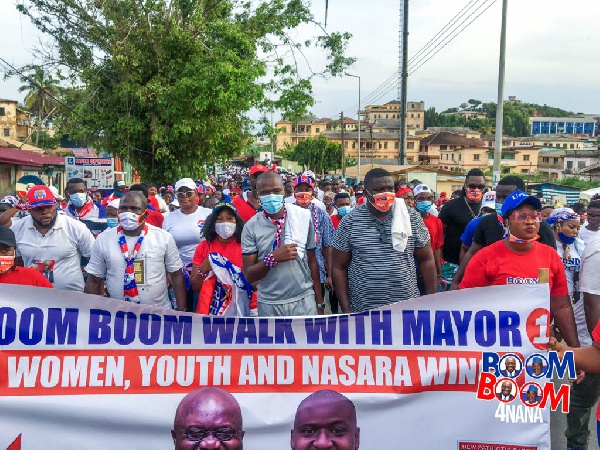 Supporters of the New Patriotic Party at the health walk