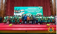 A group photograph during the 2023 President’s Independence Day Awards ceremony