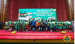 A group photograph during the 2023 President’s Independence Day Awards ceremony