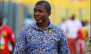 Legon Cities coach Maxwell Konadu reacts to defeat to Accra Lions
