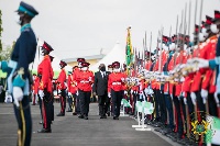 President Nana Addo Dankwa Akufo-Addo inspecting a guard of honour