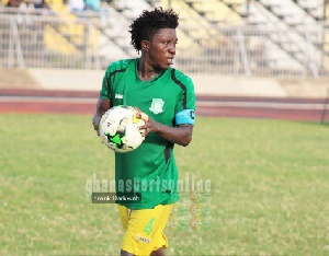 Godfred Saka suffered an ankle injury during Aduana's draw with Kotoko