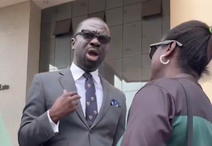 NPP MP Nana Agyei Baffour confronting the EOCO officer during the attempted arrest NPP MP Nana Agyei Baffour confronting the EOCO officer during the attempted arrest