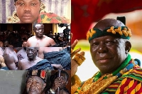 Asantehene, Otumfuo Osei Tutu II (right) and the chiefs he has removed