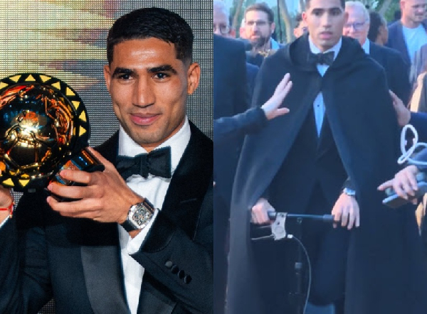 Watch how injured Achraf Hakimi received CAF Best Player award