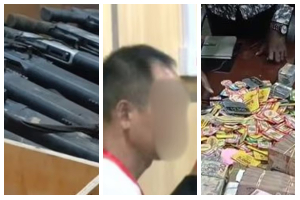 The suspects were arrested with pump-action guns and huge amount of money