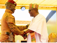 President of Burkina Faso, Capt. Ibrahim Traoré  (L) and President Mahama (R)