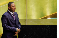 Botswana's President Duma Gideon Boko arrives to address the 80th United Nations General Assembly