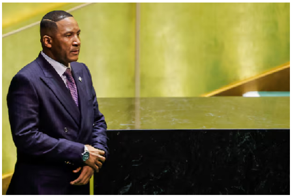 Botswana's President Duma Gideon Boko arrives to address the 80th United Nations General Assembly