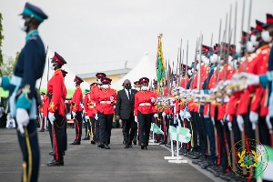 President Nana Addo Dankwa Akufo-Addo inspecting the parade