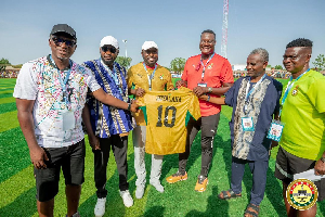 A photo of the dignitaries who graced the Soyalana Community Gala tournament