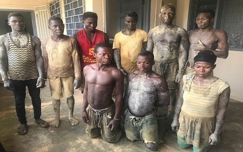 File photo: Some illegal miners who were arrested