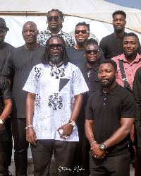 Prince Tagoe with some football stars at the event