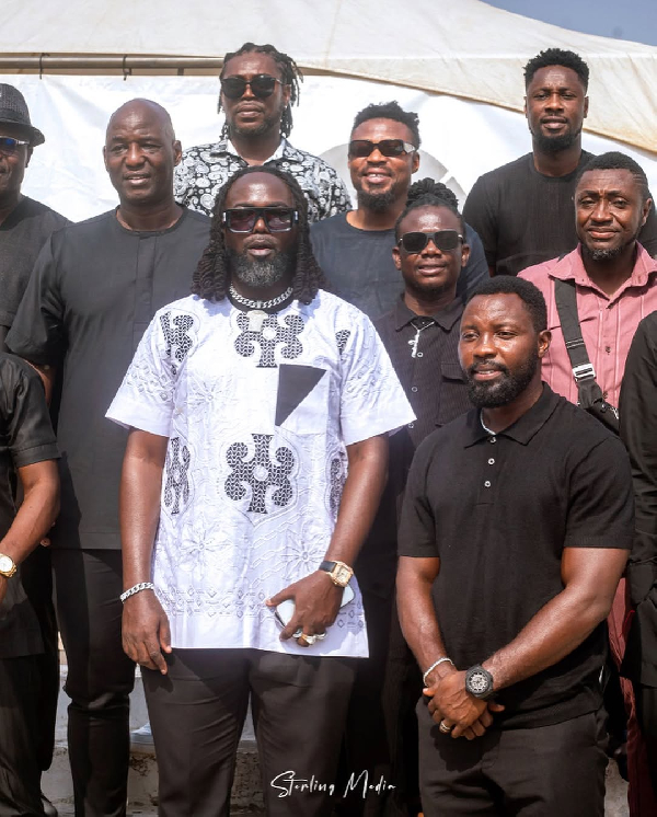 Prince Tagoe with some football stars at the event