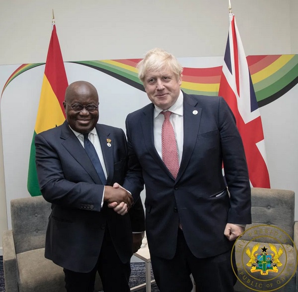 President Nana Addo Dankwa Akufo-Addo and UK Prime Minister, Boris Johnson