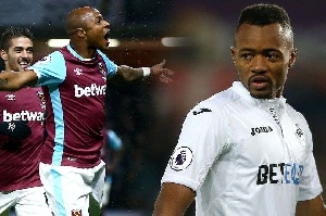 Andre Ayew of West Ham and Jordan Ayew of Swansea wont leave their clubs