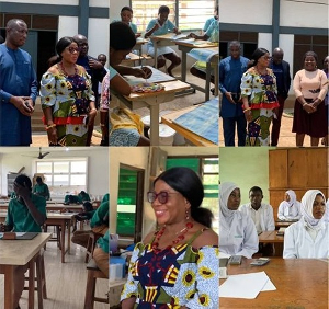 A picture grid from Professor Dzisi's visit to some examination centres