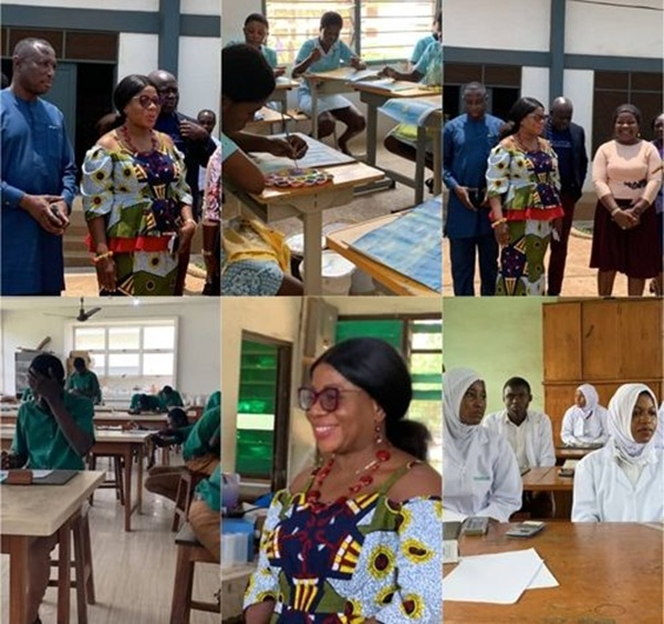 A picture grid from Professor Dzisi's visit to some examination centres