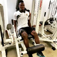 Ghana defender Samuel Inkoom at the gym