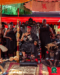 HRM Ohempon Dr Yeboah Asiamah at the burial rites of late the Wenchihemaa
