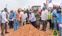 President Nana Addo Dankwa Akufo-Addo (middle) breaking the ground for the project